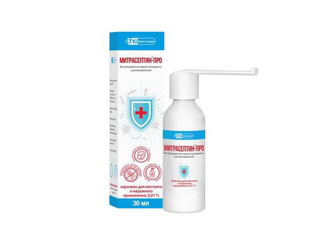 митрасептин-про 0,01%  аэрозоль д/мест/наруж прим+насадка-распылитель 30мл 5495