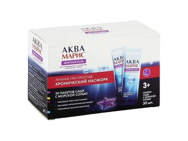 аква марис ср-во назал. д/промывания носа морская соль №30 пак. к устройству лейка