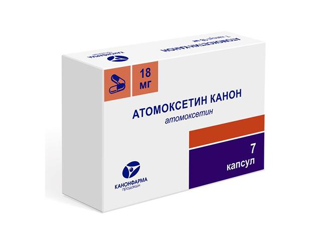 атомоксетин канон 18мг №7 капс. 3461