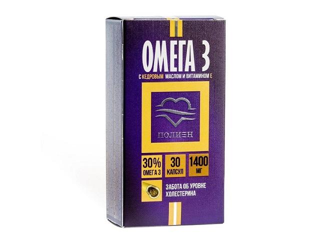 омега-3 30% с кедровым маслом и витамином е 1,4г. №30 капс.