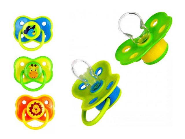 бусинка пустышка бабочка силик. с кольцом 0-6мес. /арт.406/