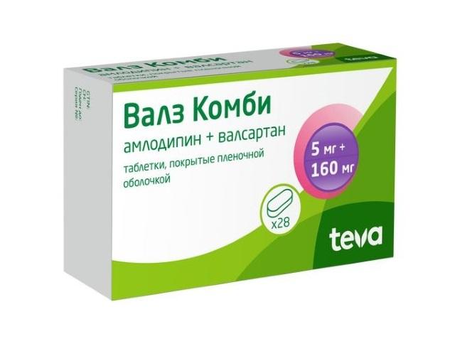 валз комби 5мг.+160мг. №28 таб. п/о