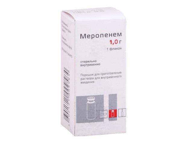 меропенем 1г. №1 пор. д/приг. р-ра д/в/в фл. /красфарма/