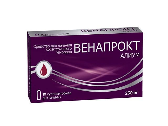 венапрокт 250мг №10 супп. рект. /алиум/