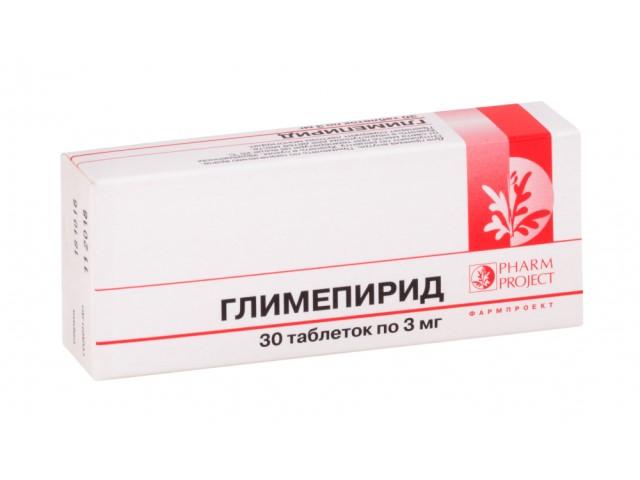 глимепирид 3мг. №30 таб. /фармпроект/ 1100