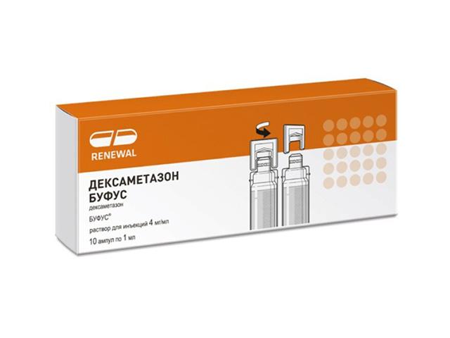 дексаметазон-буфус 4мг/мл. 1мл. №10 р-р д/в/в,в/м амп. 4666