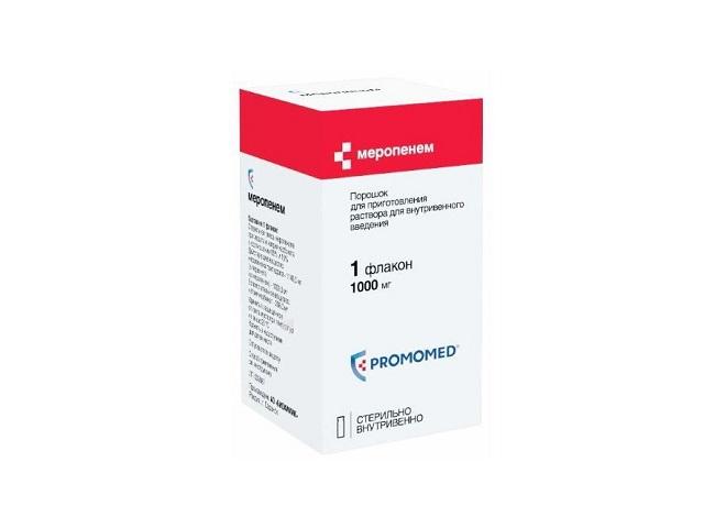 меропенем 1г. №1 пор. д/приг. р-ра д/в/в фл. /биохимик/ 5582