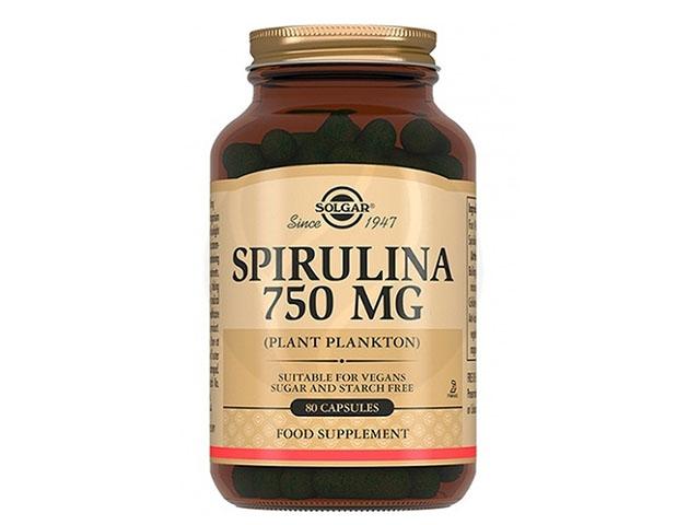 солгар спирулина 750мг. №80 капс.