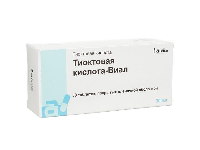 тиоктовая к-та -виал 300мг.  №30 таб. п/п/о 2743