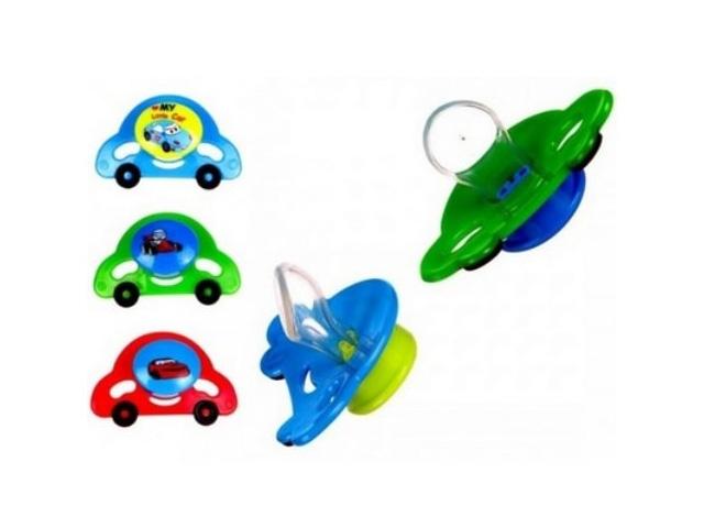 бусинка пустышка силик. с прикусом автомобиль 6-18мес. /арт.413/