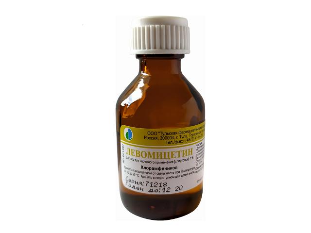 левомицетин 1% 25мл. спирт. р-р /тульская фф/ 1651