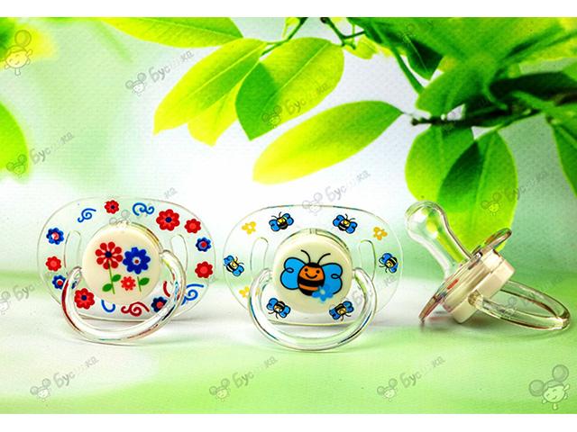 бусинка пустышка силик. кругл. с кольцом 6-18мес. /арт.397/