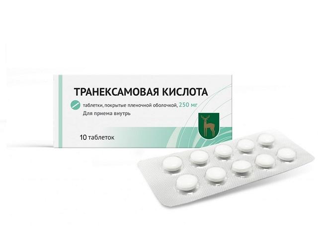 транексамовая кислота 250мг. №10 таб. п/п/о /мэз/
