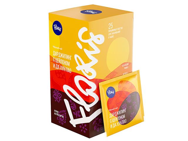 *floris чай  "дарджилинг с цейлоном и да хун пао" в ф/п саше. 50г. гп06033