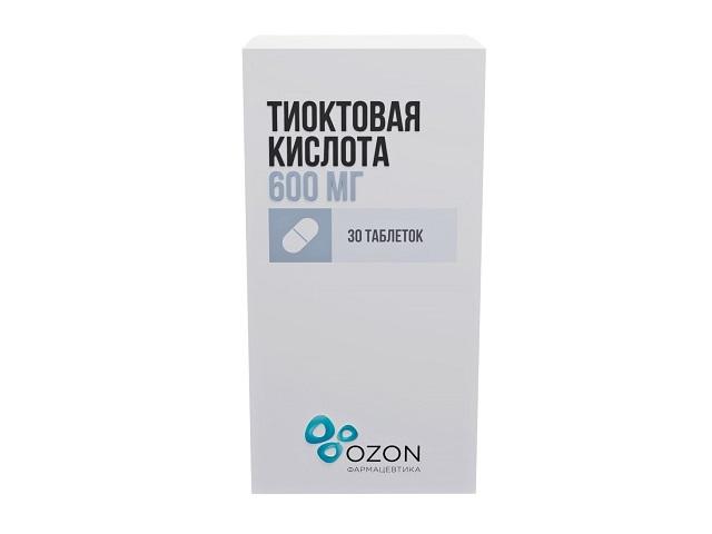 тиоктовая кислота 0,6 №30 табл п/плен/оболоч