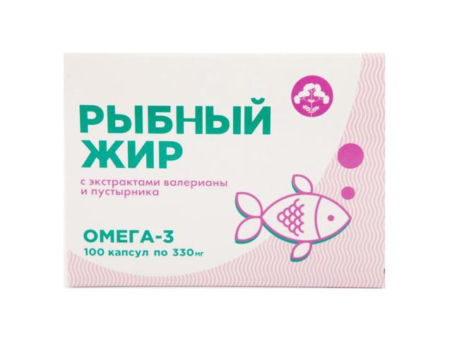 рыбный жир с экстрактами валерианы и пустырника n100 капс по 330мг