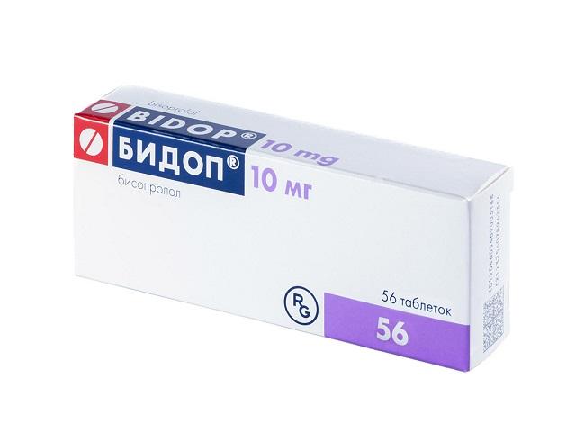 бидоп 10мг. №56 таб. п/о /гедеон рихтер/ 3195