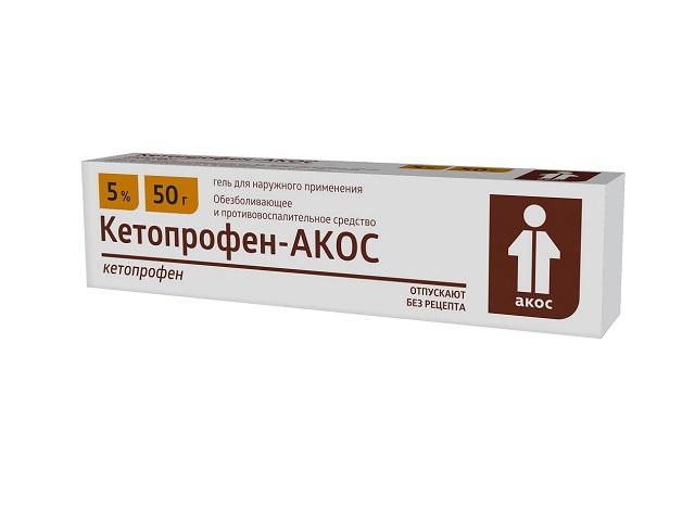 кетопрофен-акос гель 5 % 50 г д/наруж. прим. 3392