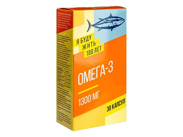 я буду жить 100 лет омега-3 90%1300мг n30 капс.
