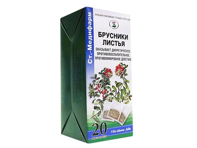 брусники листья, ф/п по 1,5г №20 стм /ст-медифарм/