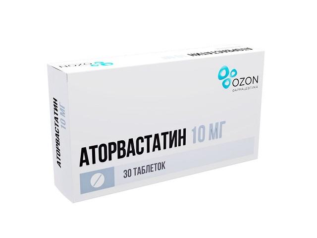 аторвастатин 10мг. №30 таб.п/о /озон/ 6429