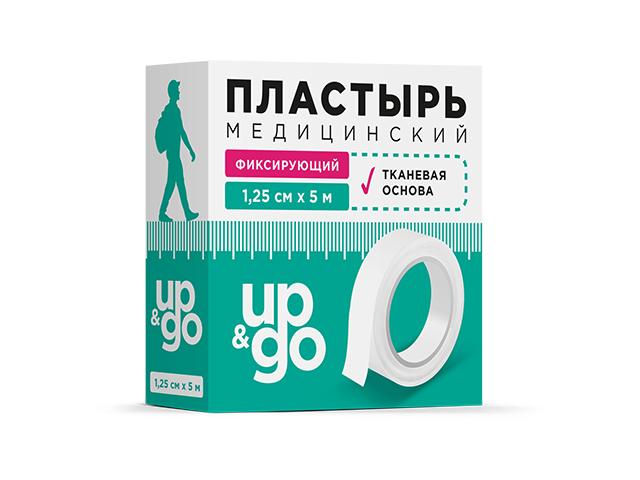 ап энд гоу пластырь медицинский фиксирующий тканый 1,25х500 (up&go)
