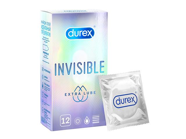 дюрекс презерватив invisible extra lube №12 [durex]