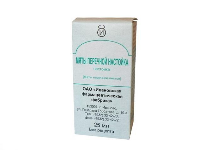 мяты перечной настойка 25мл. и/у /ивановская фф/ 2424