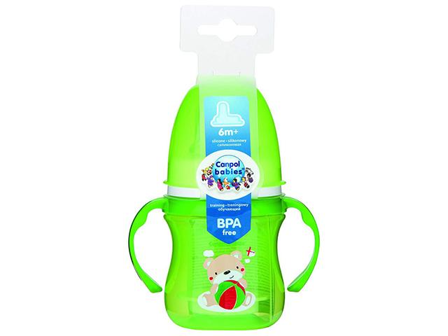 канпол поильник 120мл. easystart цветн. животные грин 6м+/арт.35/207/
