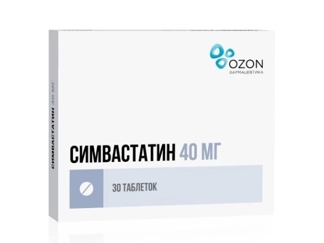 симвастатин 40мг. №30 таб. п/о /атолл/озон/