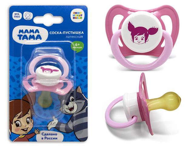 мама тама соска-пустышка классич. латекс. "вера"  с 6+мес роз.