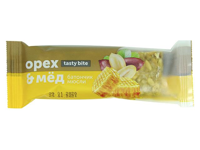 тейстибайт батончик мюсли орех с медом, 35г. (tastybite)