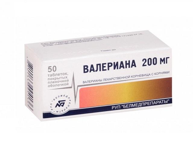 валериана экстракт 200мг. №50 таб. п/о /белмедпрепараты/