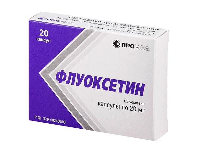 флуоксетин 20мг. №20 капс. /производство медикаментов/
