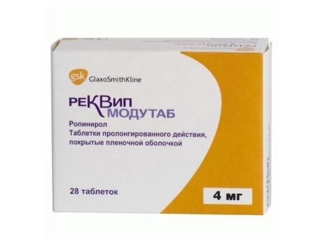 реквип модутаб 4мг. №28 таб.пролонг. 2243