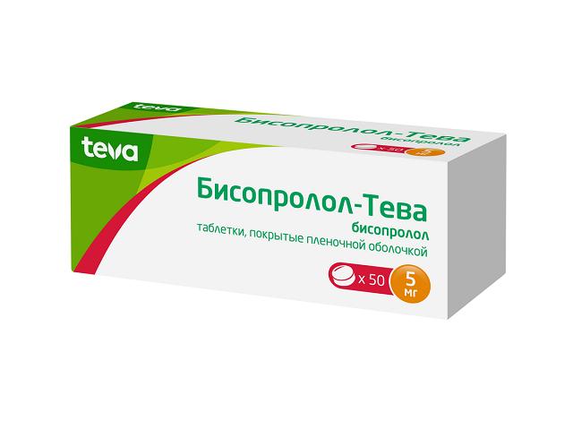 бисопролол-тева 5мг. №50 таб. п/о 0141