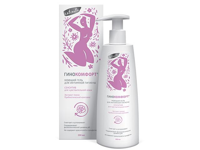 гинокомфорт моющ.гель д/интим.гигиены 200г. сенситив экстракт пиона