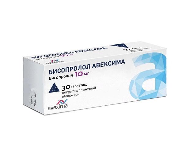 бисопролол-авексима 10мг. №30 таб. п/о /ирбитский/