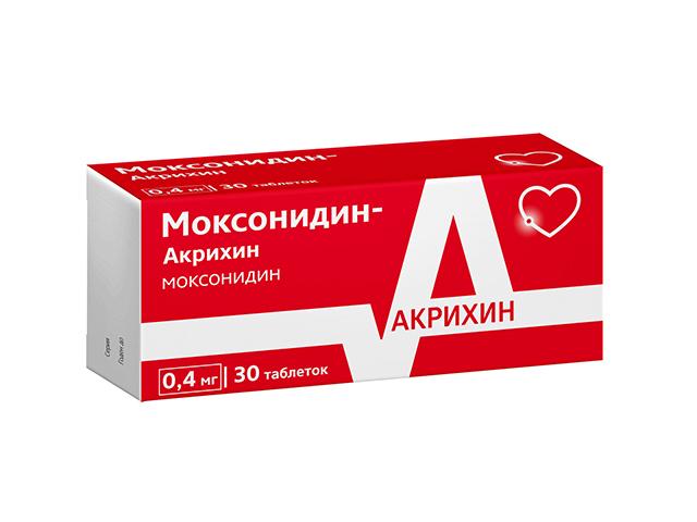 моксонидин-акрихин 0,4мг. №30 таб.п/п/о 0527