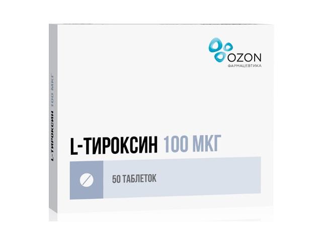 l-тироксин 100мкг. №50 таб. /озон/ 3244
