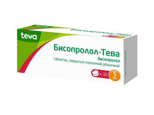 бисопролол-тева 5мг. №30 таб.п/о 0218