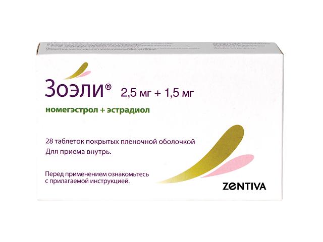 зоэли 2,5мг.+1,5мг.№28 таб. п/о