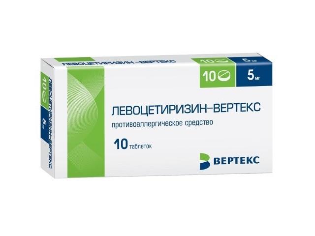 левоцетиризин-вертекс 5мг. №10 таб. п/п/о