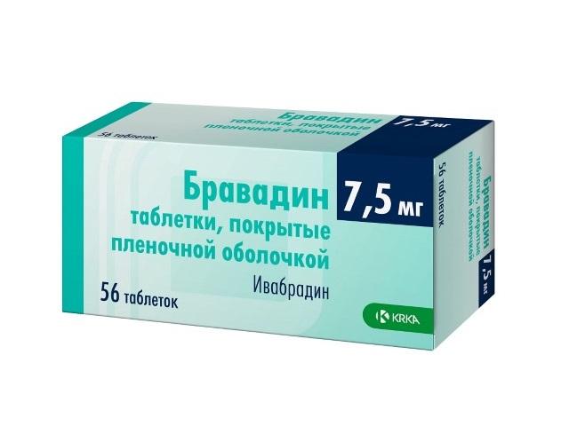 бравадин 7,5мг. №56 таб. п/п/о