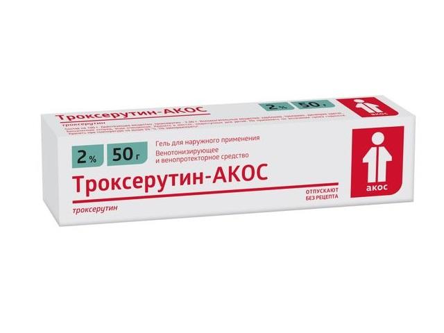 троксерутин-акос 2% 50г. гель