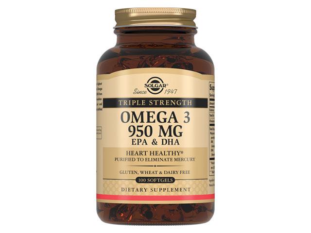 солгар тройная омега-3 950мг эпк и дгк n100 капс