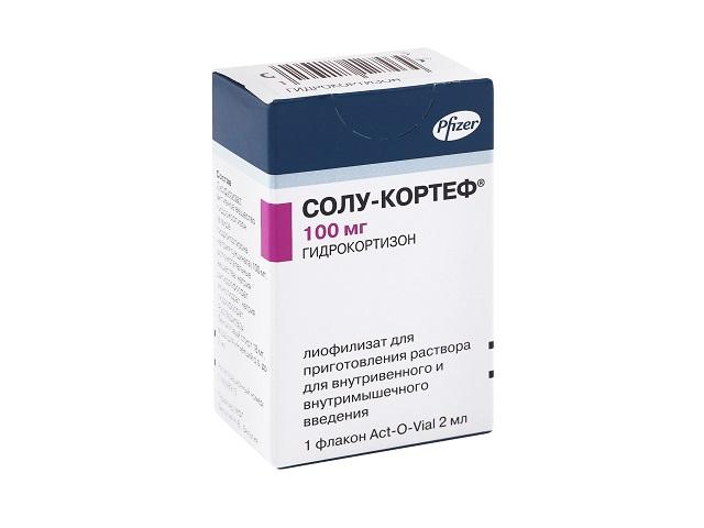 солу-кортеф 100мг. 2мл. лиоф. д/ин.+р-ль №1 фл.