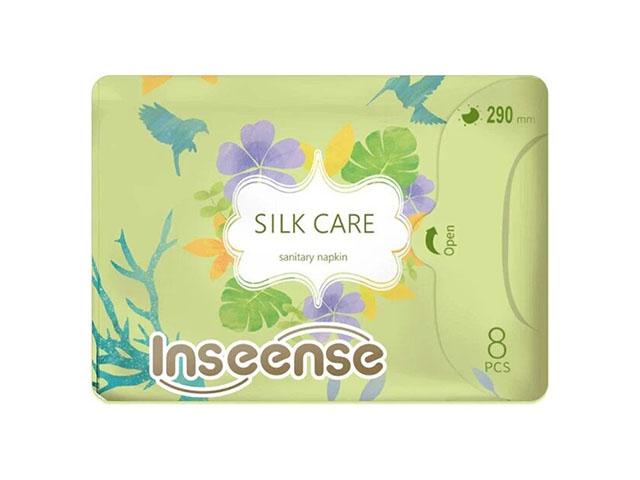 inseense прокладки ночные 5 капель, 290 мм silk care 8 шт