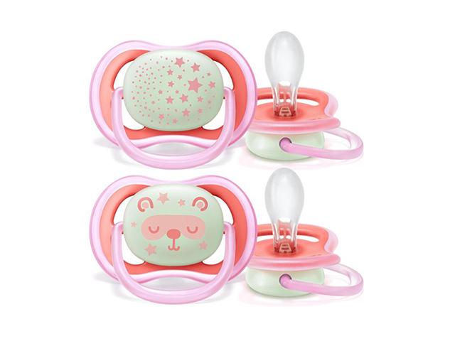 авент соска-пустышка силик. ultra air night д/дев. 6-18мес. №2 /арт.scf376/22/ [avent]