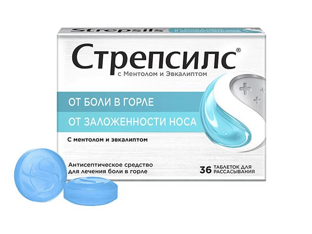 стрепсилс ментол+эвкалипт №36 таб. 1814